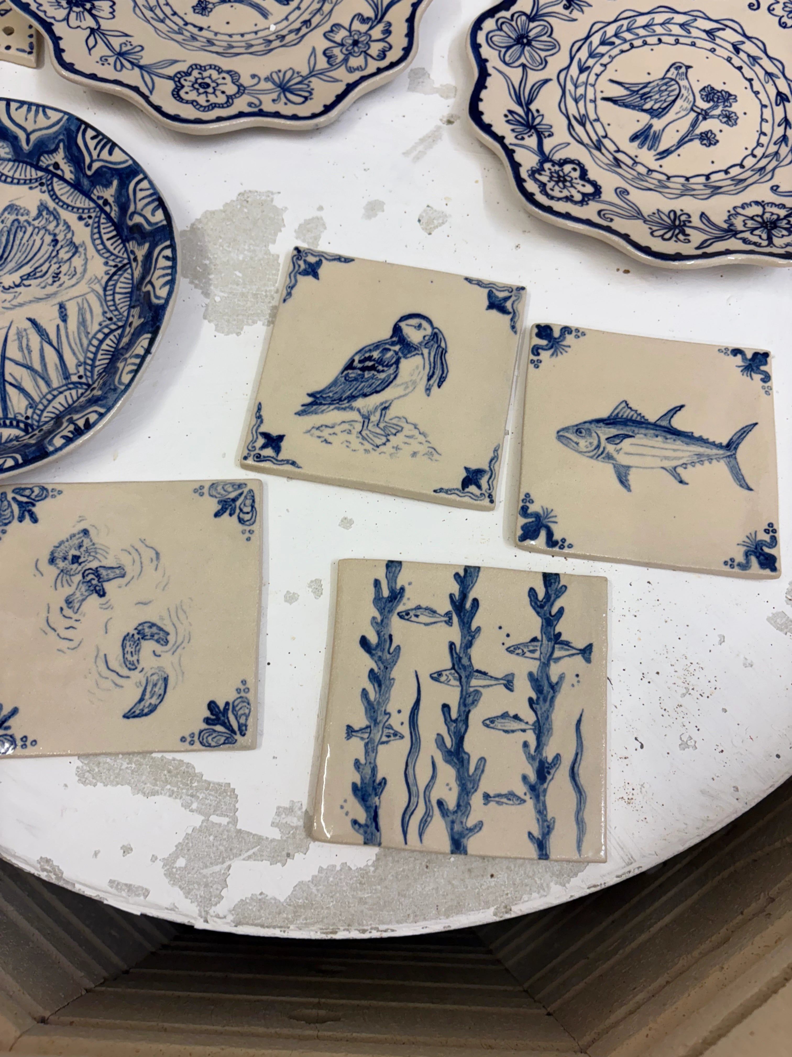 Collection of English delft tiles