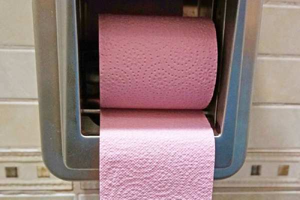 pink toilet paper