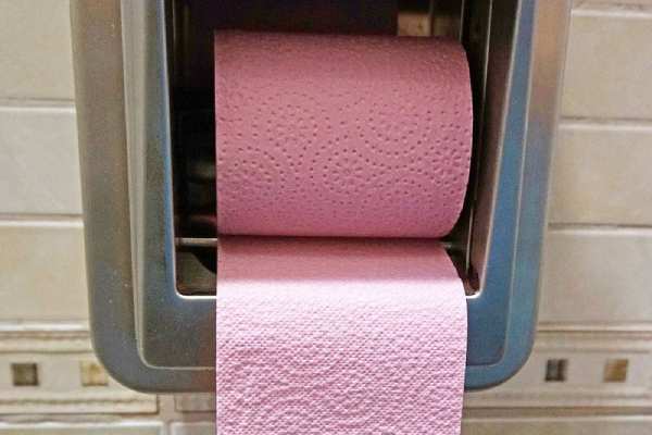 pink toilet paper