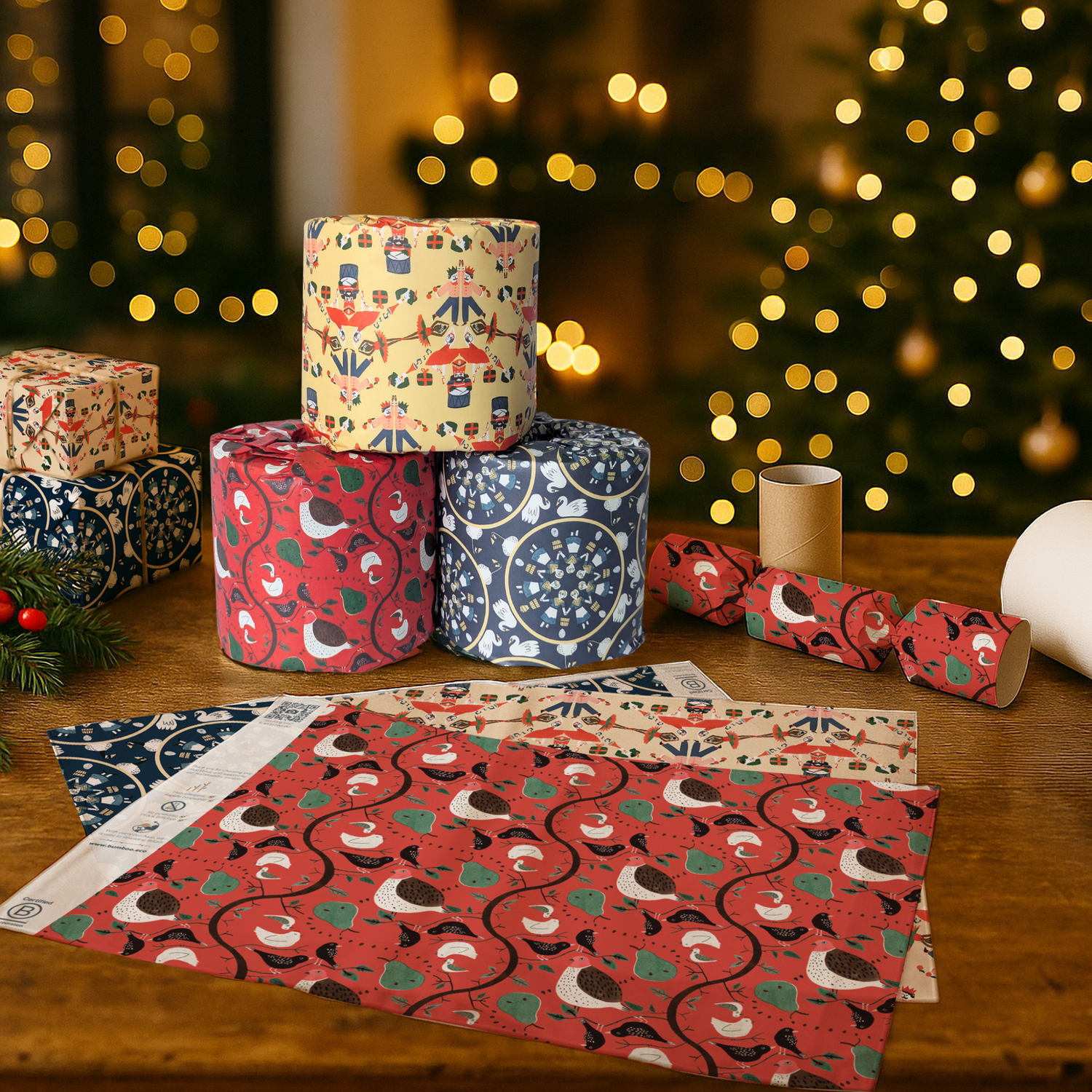 12 days of Christmas wrapped bamboo toilet paper