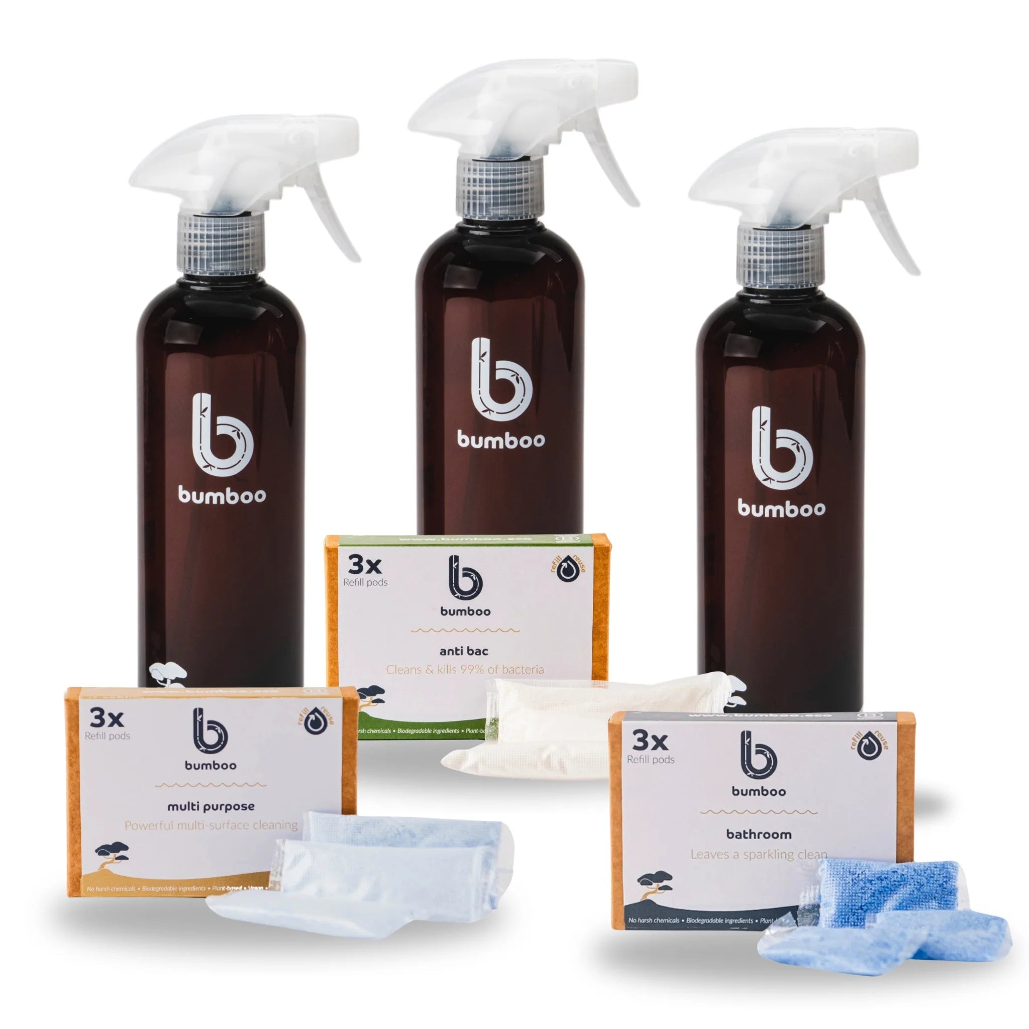 eco cleaner starter bundle 3 bottles & 9 refill pods