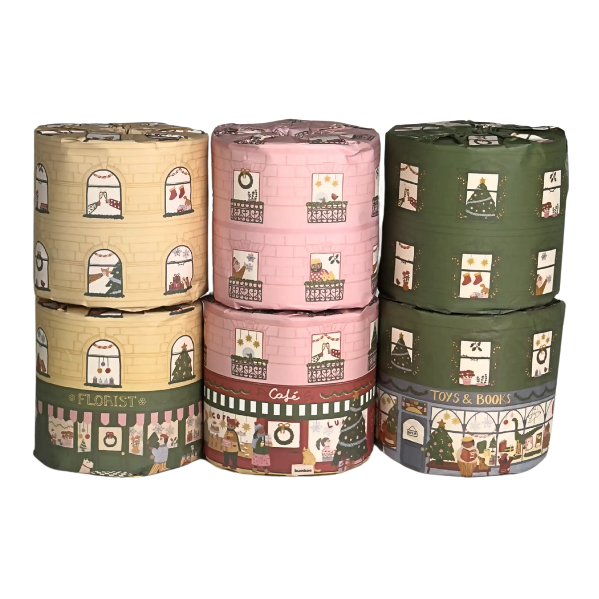 Christmas wrapped bamboo toilet paper