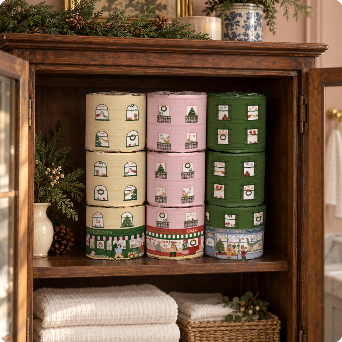 Christmas wrapped bamboo toilet paper