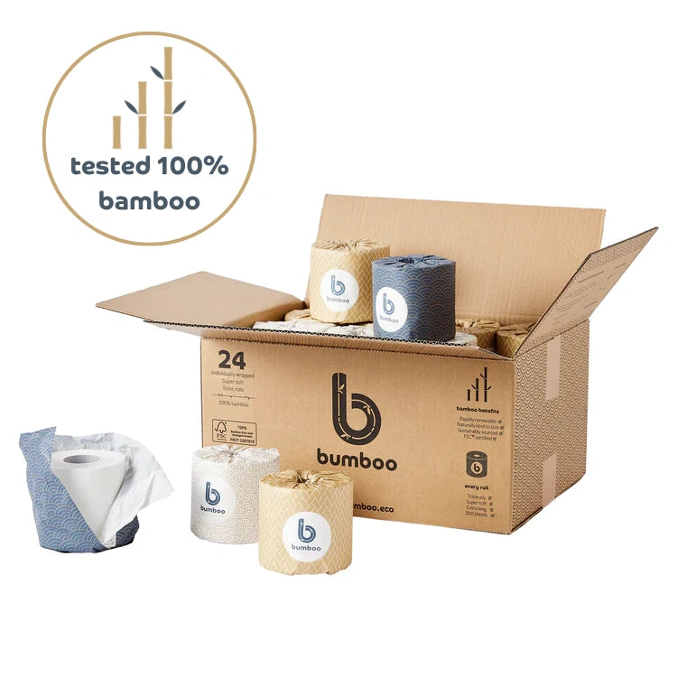 wrapped bamboo toilet paper - 24 extra long rolls