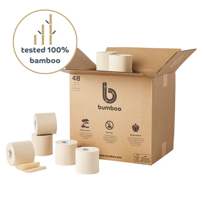 unwhitened bamboo toilet paper - 48 extra long rolls