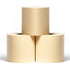 Stack of unwhitened 3 ply bamboo toilet rolls