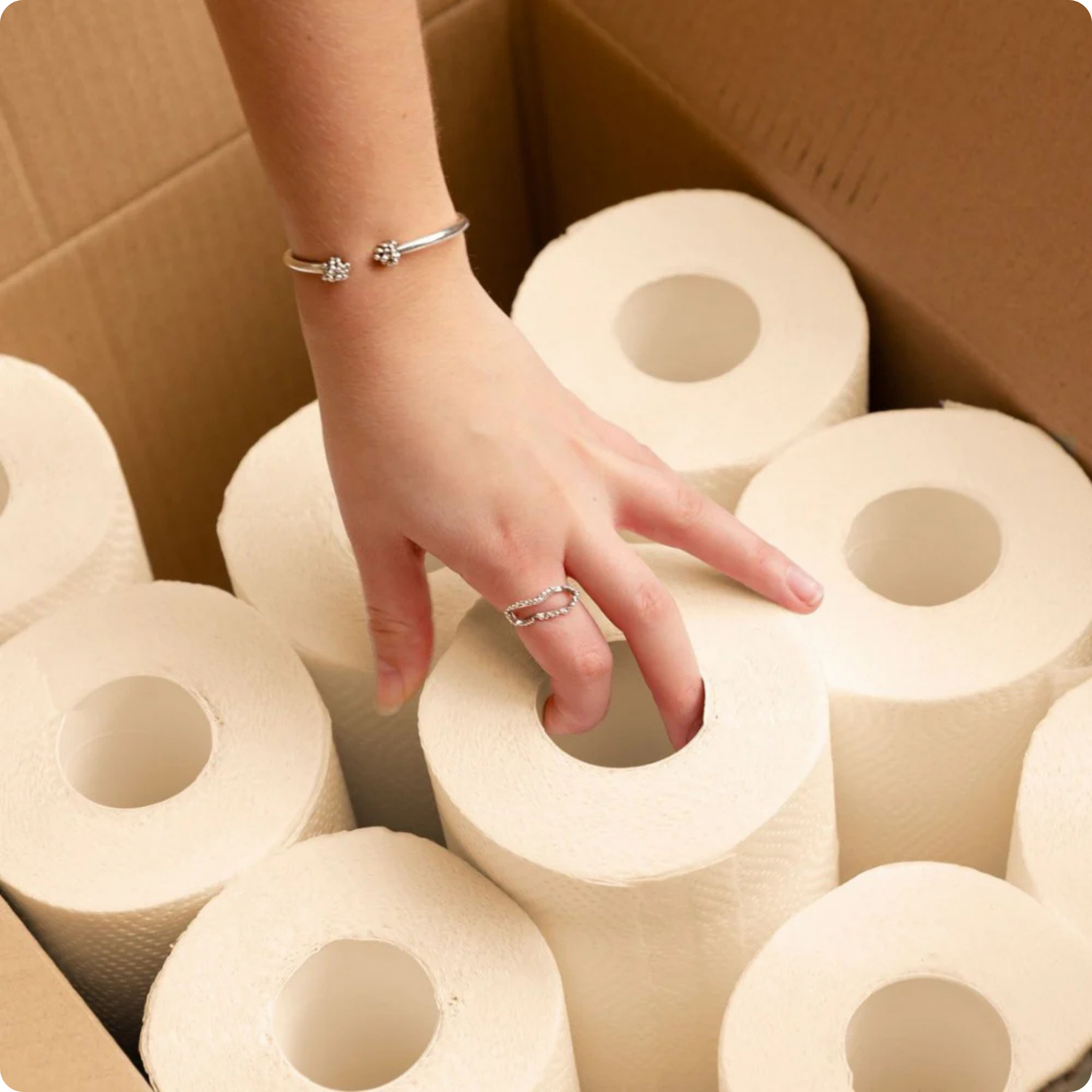 Bumboo unwhitened kitchen roll in box