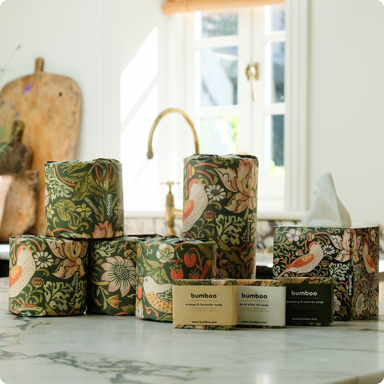 William Morris wrapped bamboo kitchen towels