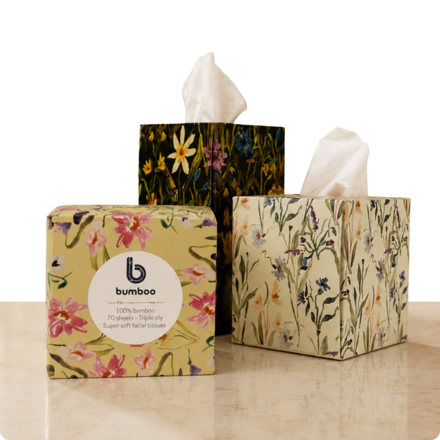 wildflower bamboo facial tissues