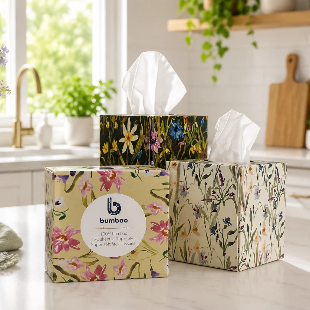wildflower bamboo facial tissues