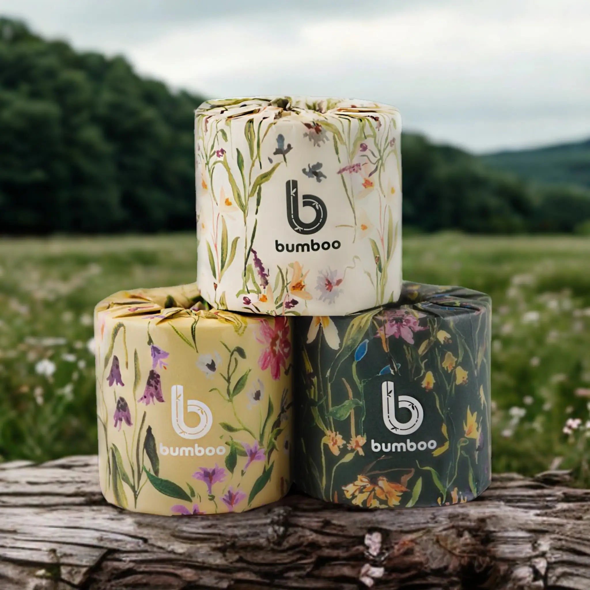 Toilet rolls with flowers