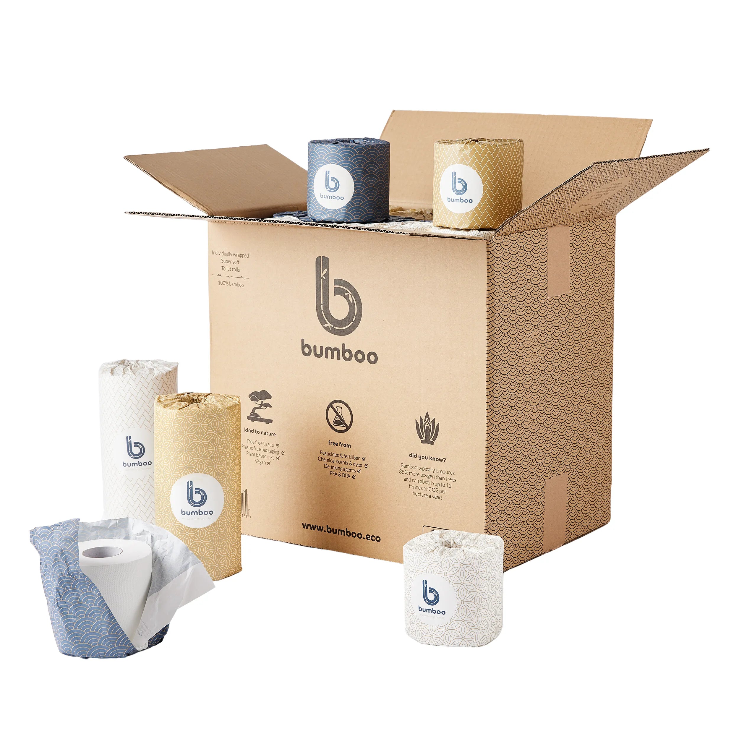 wrapped bamboo mixed box - toilet &amp; kitchen 40 pack