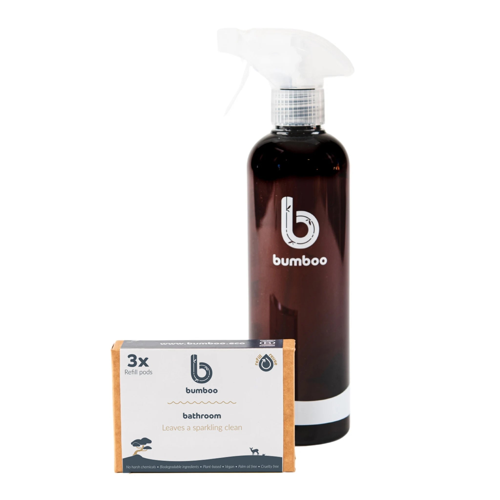 bathroom cleaner spray bottle & refill pods