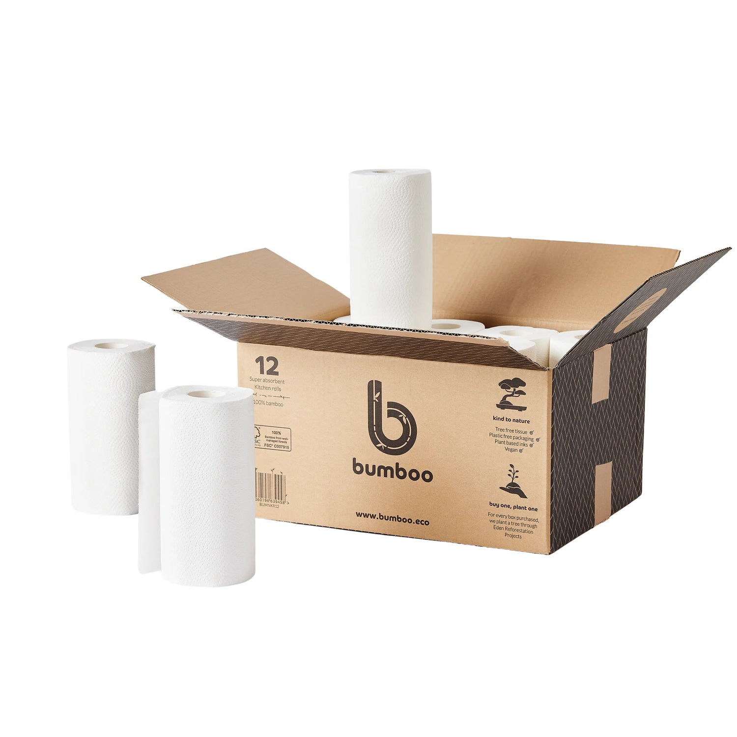 12 Wrapped Kitchen Rolls  Bumboo Eco-Friendly Toilet Paper