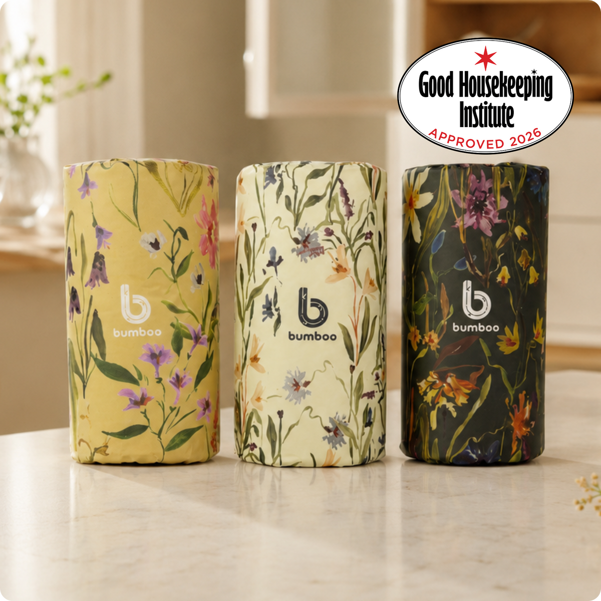 wildflower wrapped bamboo kitchen towels