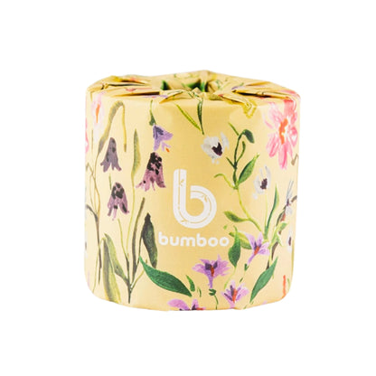 Toilet paper with yellow flower design wrapper