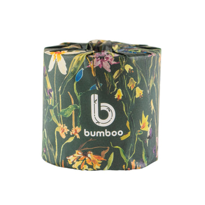 Toilet paper with green flower design wrapper