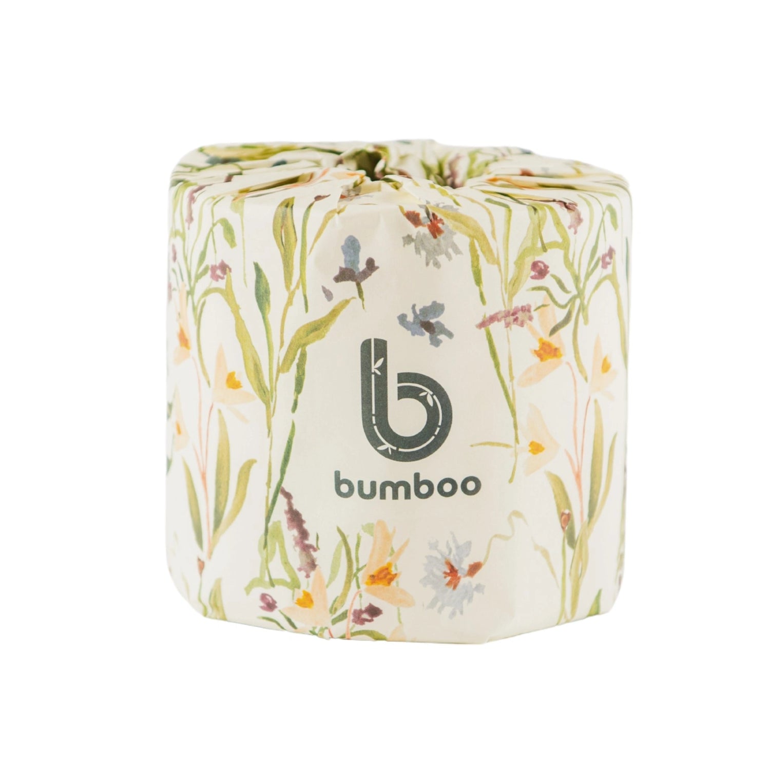 Toilet paper with cream flower design wrapper